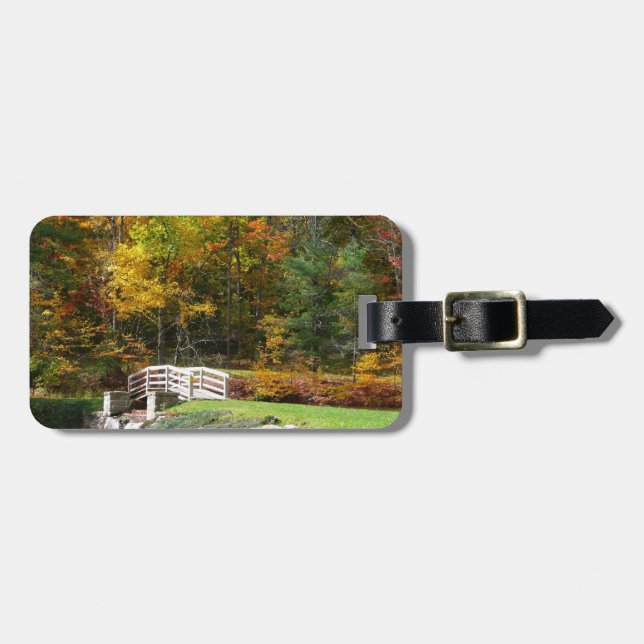Etiqueta Para Maletas Siete Springs Fall Bridge I Otoño Paisaje (Frente Horizontal)