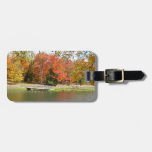 Etiqueta Para Maletas Siete Springs Fall Bridge III Paisaje de Otoño
