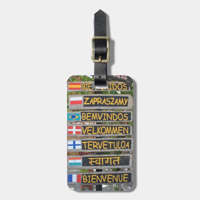 Etiqueta Para Maletas Signo de bienvenida (Frente Vertical)