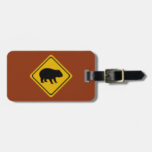 Etiqueta Para Maletas Signo de carretera australiano - wombat - electrón