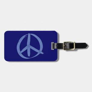 Etiqueta Para Maletas Signo de paz azul