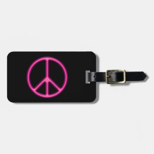 Etiqueta Para Maletas Signo de paz rosa