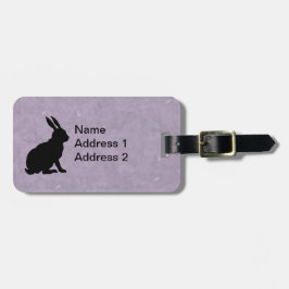 Etiqueta Para Maletas Silhouette Black Rabbit Easter Bunny Purple