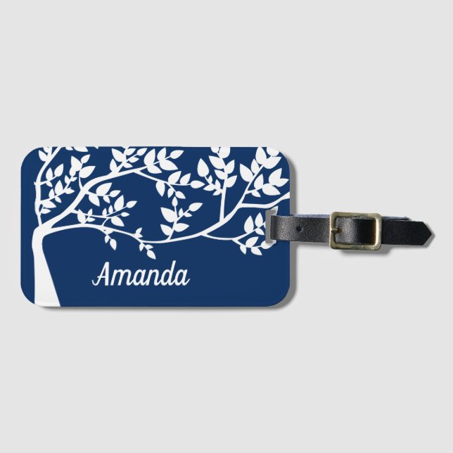 Etiqueta Para Maletas Silhouette de árbol (Anverso horizontal)