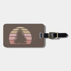 Etiqueta Para Maletas Silhouette de árbol de pino
