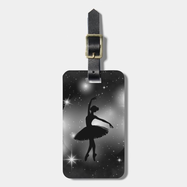 Etiqueta Para Maletas Silhouette de ballet personalizado (Frente Vertical)
