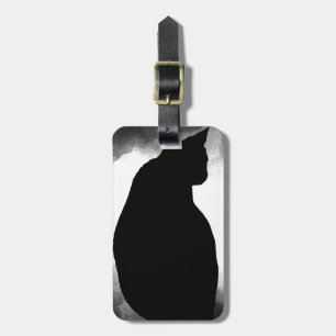 Etiqueta Para Maletas Silhouette de gato negro