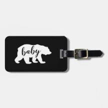 Silhouette moderna de oso de bebé con guión blanco