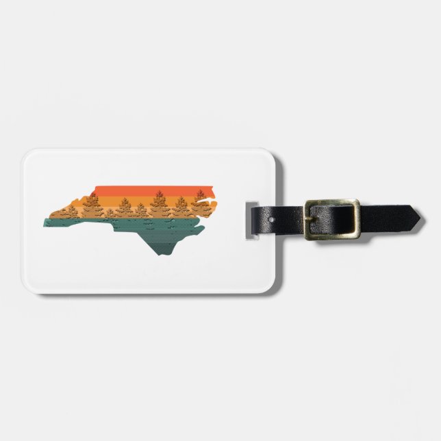 Etiqueta Para Maletas Silhouette North Carolina Tree (Frente Horizontal)