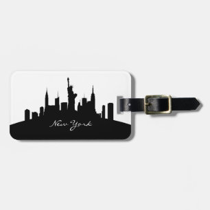 Etiqueta Para Maletas Silhouette Skyline de Nueva York