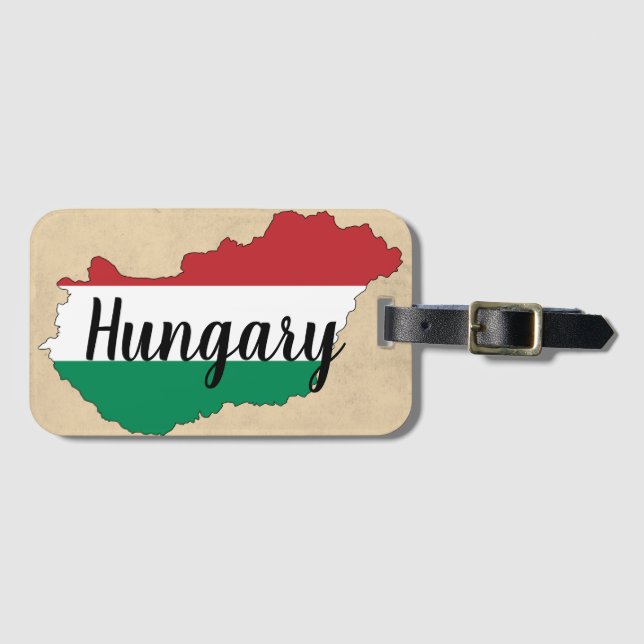 Etiqueta Para Maletas Silueta de bandera de Hungría (Anverso horizontal)