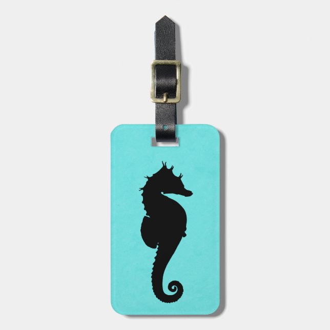Etiqueta Para Maletas Silueta de Caballito de Mar (Frente Vertical)