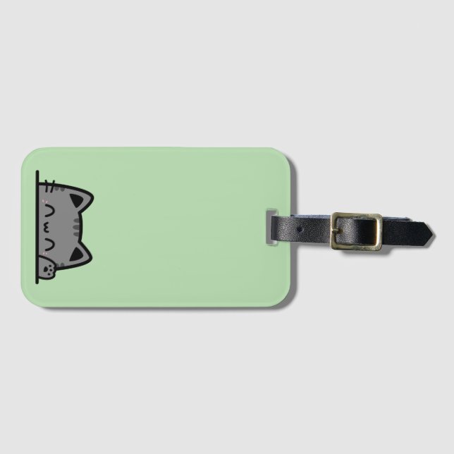 Etiqueta Para Maletas Silueta de gato asombroso (Anverso horizontal)