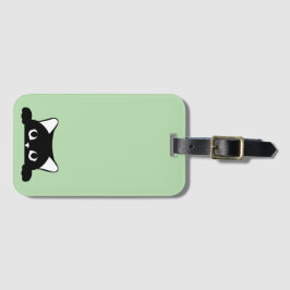 Etiqueta Para Maletas Silueta de gato divertida