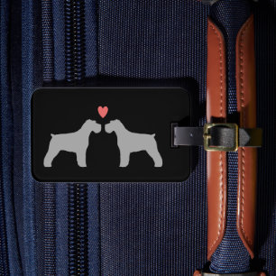 Etiqueta Para Maletas Siluetas Schnauzer con corazón