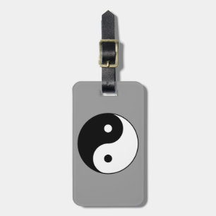 Etiqueta Para Maletas símbolo blanco negro de yin yang