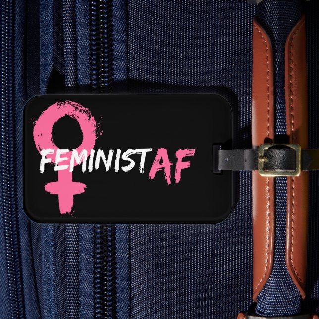Etiqueta Para Maletas Símbolo femenino AF feminista (Anverso In Situ 4)
