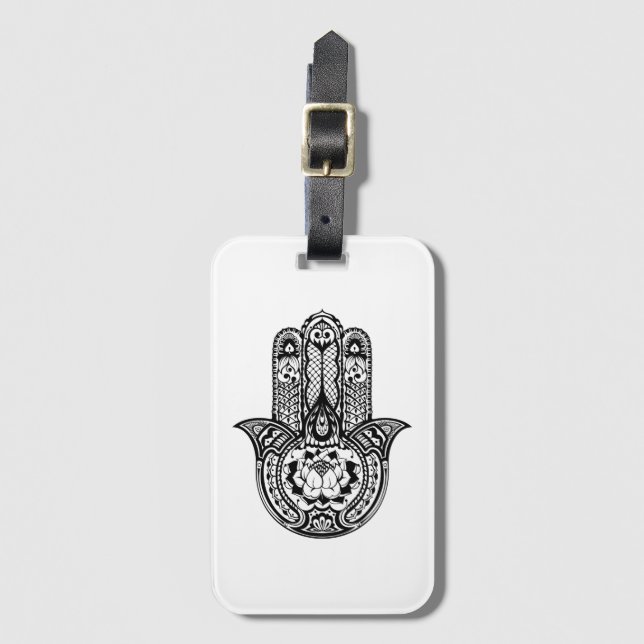 Etiqueta Para Maletas Símbolo inspirado de Hamsa (Anverso vertical)