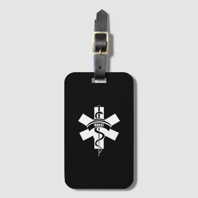 Etiqueta Para Maletas Símbolo médico de enfermeras  (Anverso vertical)