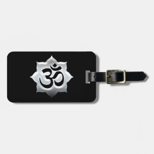 Etiqueta Para Maletas Símbolo OM Escudo de yoga espiritualidad de Lotus