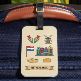 Etiqueta Para Maletas Símbolos Culturales Icónicos de Viajes Retro en Pa
