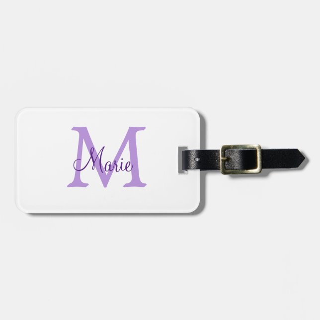 Etiqueta Para Maletas simple minimal add name monogram pink red   throw  (Frente Horizontal)