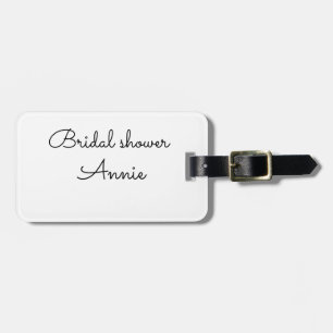 Etiqueta Para Maletas simple minimal añade tu nombre texto ducha de novi
