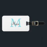 Etiqueta Para Maletas simple mínimo añadir nombre monograma rojo rosado<br><div class="desc">diseño hermoso</div>