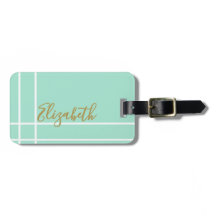Simple mint green minimalist custom name ladies