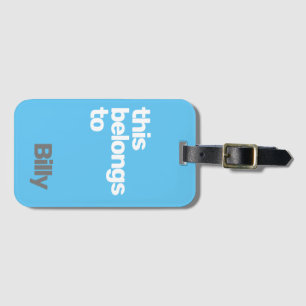 Etiqueta Para Maletas simple personalizado azul moderno