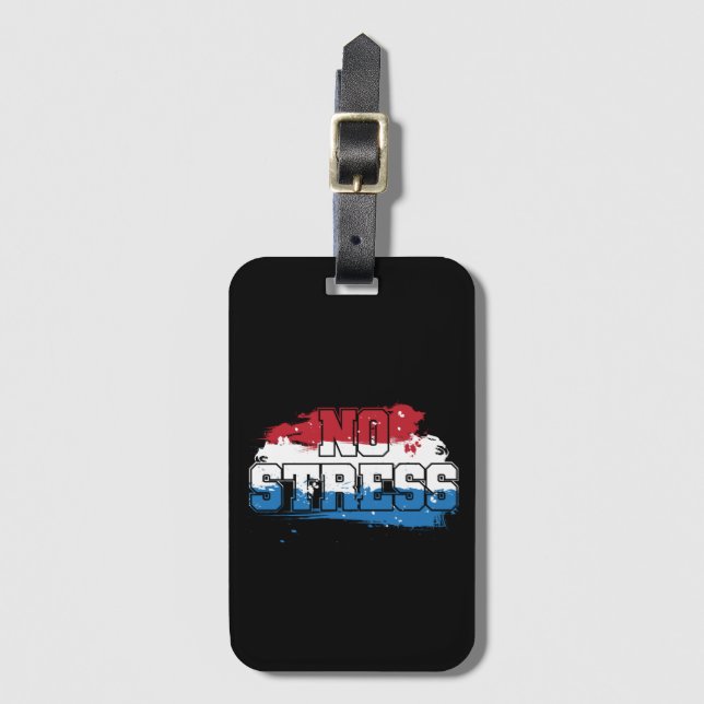 Etiqueta Para Maletas Sin estrés - Mentalidad positiva azul rojo (Anverso vertical)