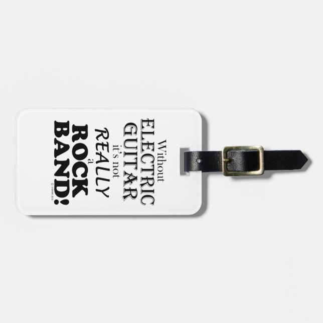 Etiqueta Para Maletas Sin guitarra eléctrica: banda de rock (Frente Horizontal)