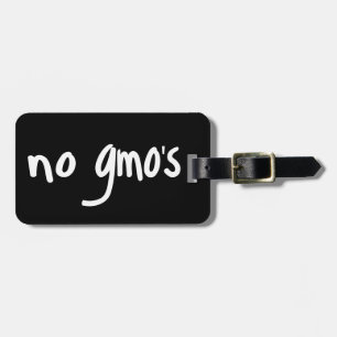 Etiqueta Para Maletas Sin OMG para un ambiente alimentario saludable neg