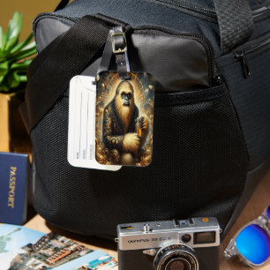 Etiqueta Para Maletas Sip Cósmico de Sasquatch Dorado