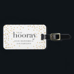Etiqueta Para Maletas sip sip hooray elegante oro polka cumpleaños<br><div class="desc">Diseño de la fiesta de cumpleaños Sip Sip Sip Hooray. Con puntos gráficos modernos y texto gráfico en negrita,  esta colección se adaptará a hombres y mujeres de todas las edades buscando un tema fiesta de clase.</div>