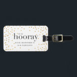 Etiqueta Para Maletas sip sip hooray elegante oro polka cumpleaños<br><div class="desc">Diseño de la fiesta de cumpleaños Sip Sip Sip Hooray. Con puntos gráficos modernos y texto gráfico en negrita,  esta colección se adaptará a hombres y mujeres de todas las edades buscando un tema fiesta de clase.</div>