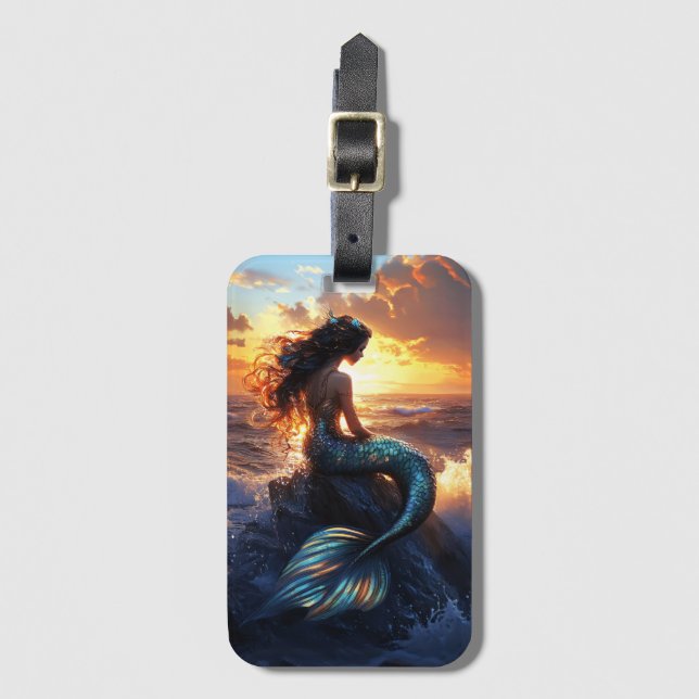 Etiqueta Para Maletas Sirena de sol (Anverso vertical)