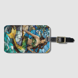 Etiqueta Para Maletas Sirena de vidrio manchado