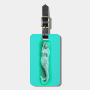 Etiqueta Para Maletas sirena durmiendo verde