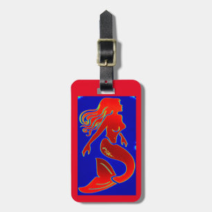 Etiqueta Para Maletas sirena roja de alfiler