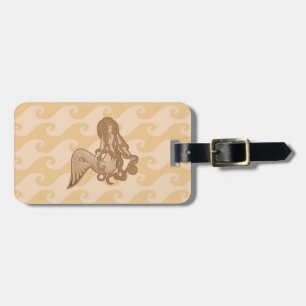 Etiqueta Para Maletas Sirena sentada