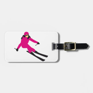Etiqueta Para Maletas skiing woman