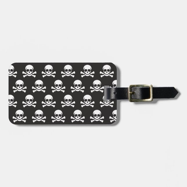 Etiqueta Para Maletas Skull & Crossbone (Frente Horizontal)