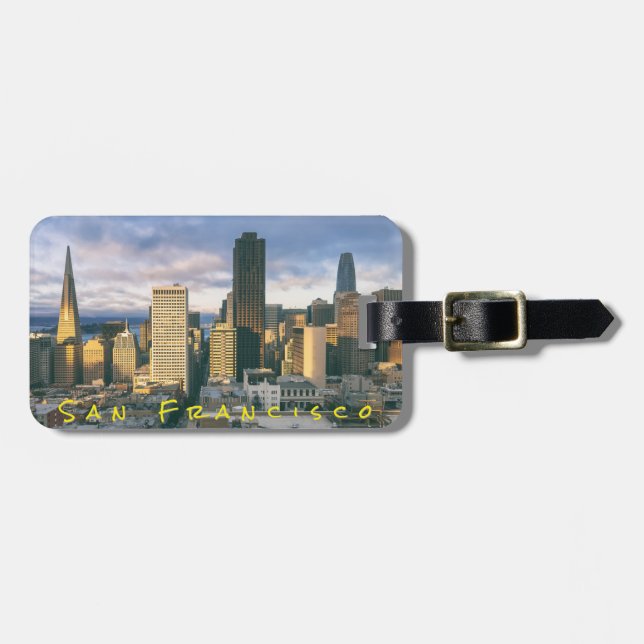 Etiqueta Para Maletas Skyline de San Francisco (Frente Horizontal)