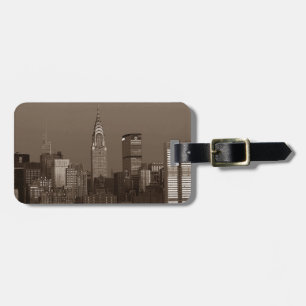 Etiqueta Para Maletas Skyline Sepia New York