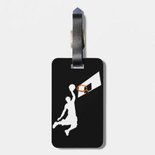 Etiqueta Para Maletas Slam Dunk Basketball Player - Silhouette blanca