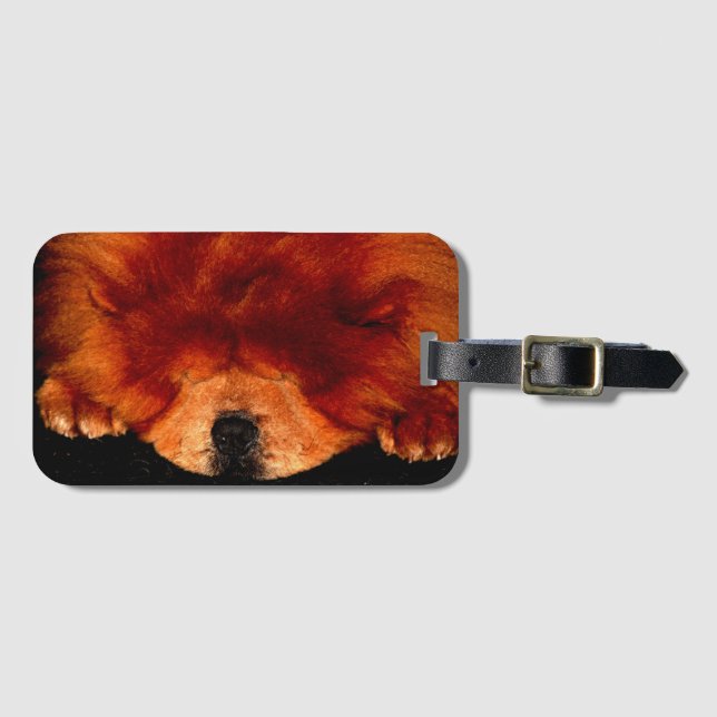 Etiqueta Para Maletas Sleeping Chow Chow bc ltcn (Anverso horizontal)