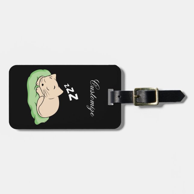 Etiqueta Para Maletas Sleeping Kitty Thunder_Cove (Frente Horizontal)