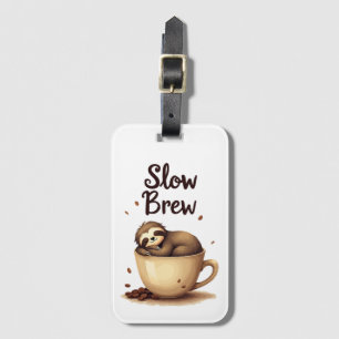 Etiqueta Para Maletas Slow Brew Coffee Sloth