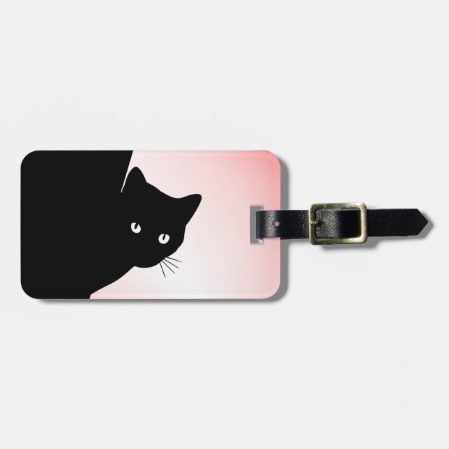 Etiqueta Para Maletas Sly Black Cat Pink (Frente Horizontal)